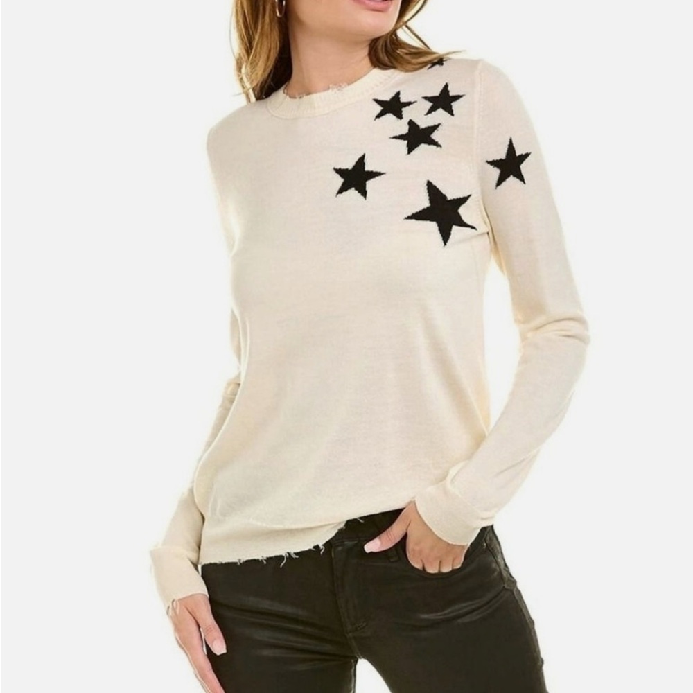 Zadig & Voltaire Cream Sweater with Black Stars